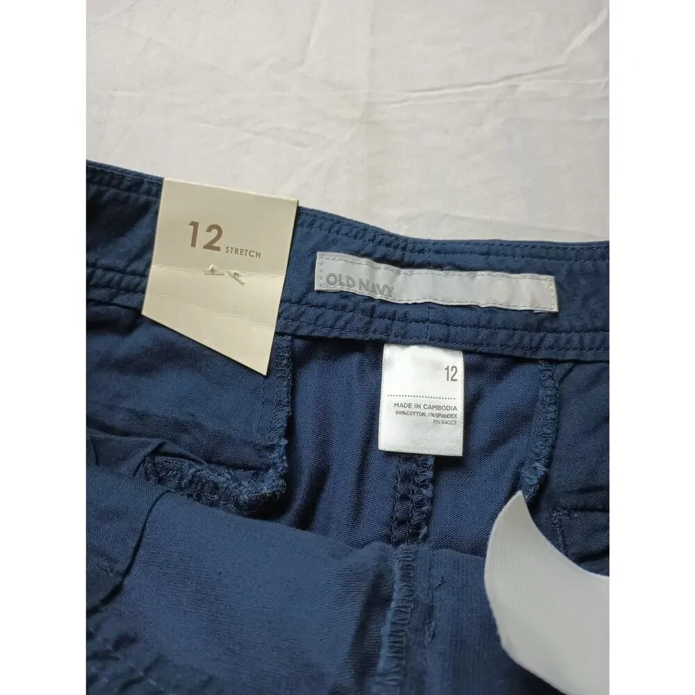 Vintage Y2K Old Navy Cargo Mini Skirt Navy Blue NWT Dead Stock Pockets Modest 12